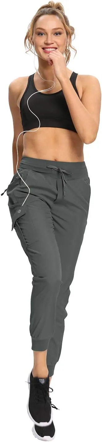 RlaGed Women’s Cargo Hiking Pants Lightweight Joggers Quick Dry Water Resistant Outdoor Fishing UPF 50 Zipper Pockets