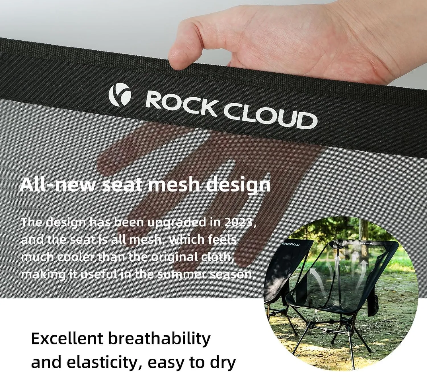 ROCK CLOUD Portable Camping Chair Ultralight Folding Chairs Compact Outdoor for Camp Hiking Backpacking Lawn Beach Sports
