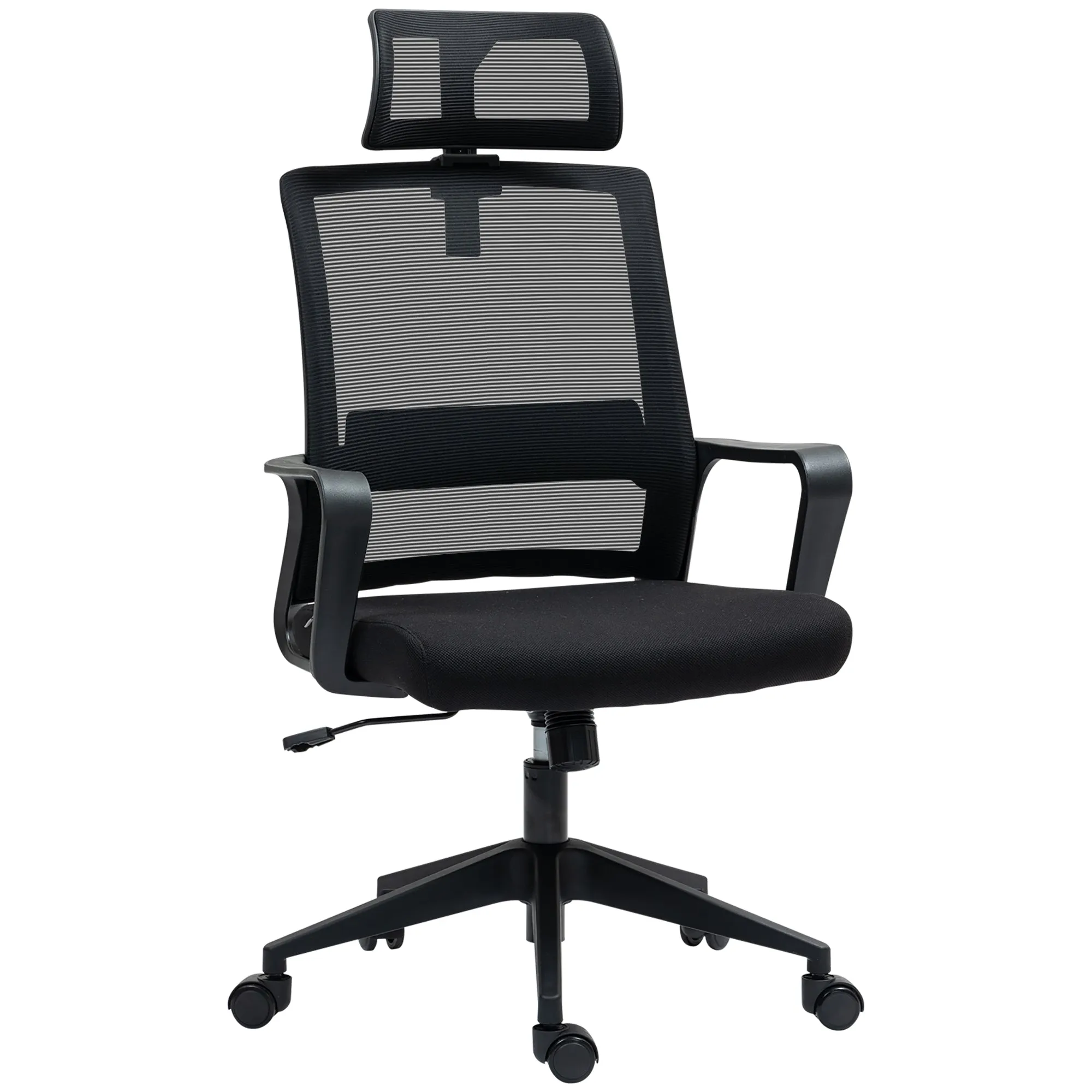 Rootz Adjustable Office Chair - Desk Chair - Swivel Chair - Neck Support - Black - 60cm x 64cm x 102-112cm