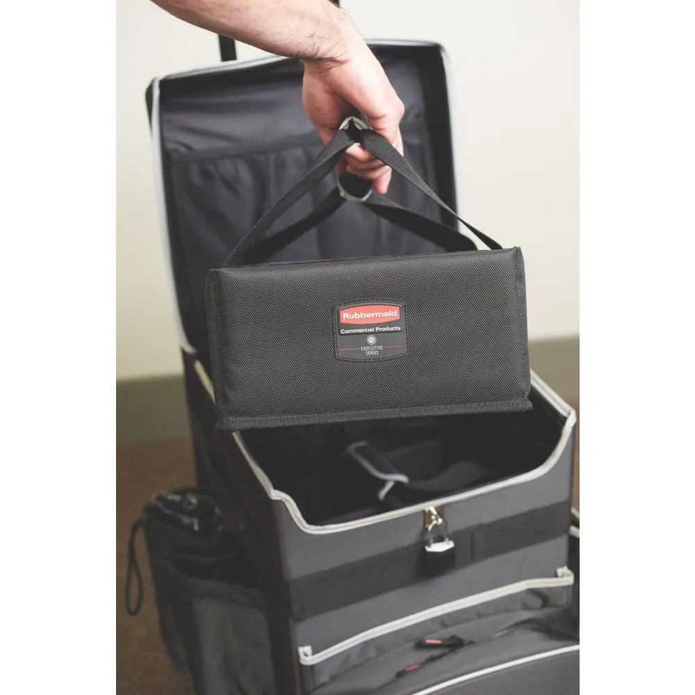Rubbermaid Commercial Products Executive Quick Carts, Mobile/Travel Office Cart, Large, Dark Gray, for Housekeeper/Sales Rep/Medical Professionals/Home Healthcare/Teachers