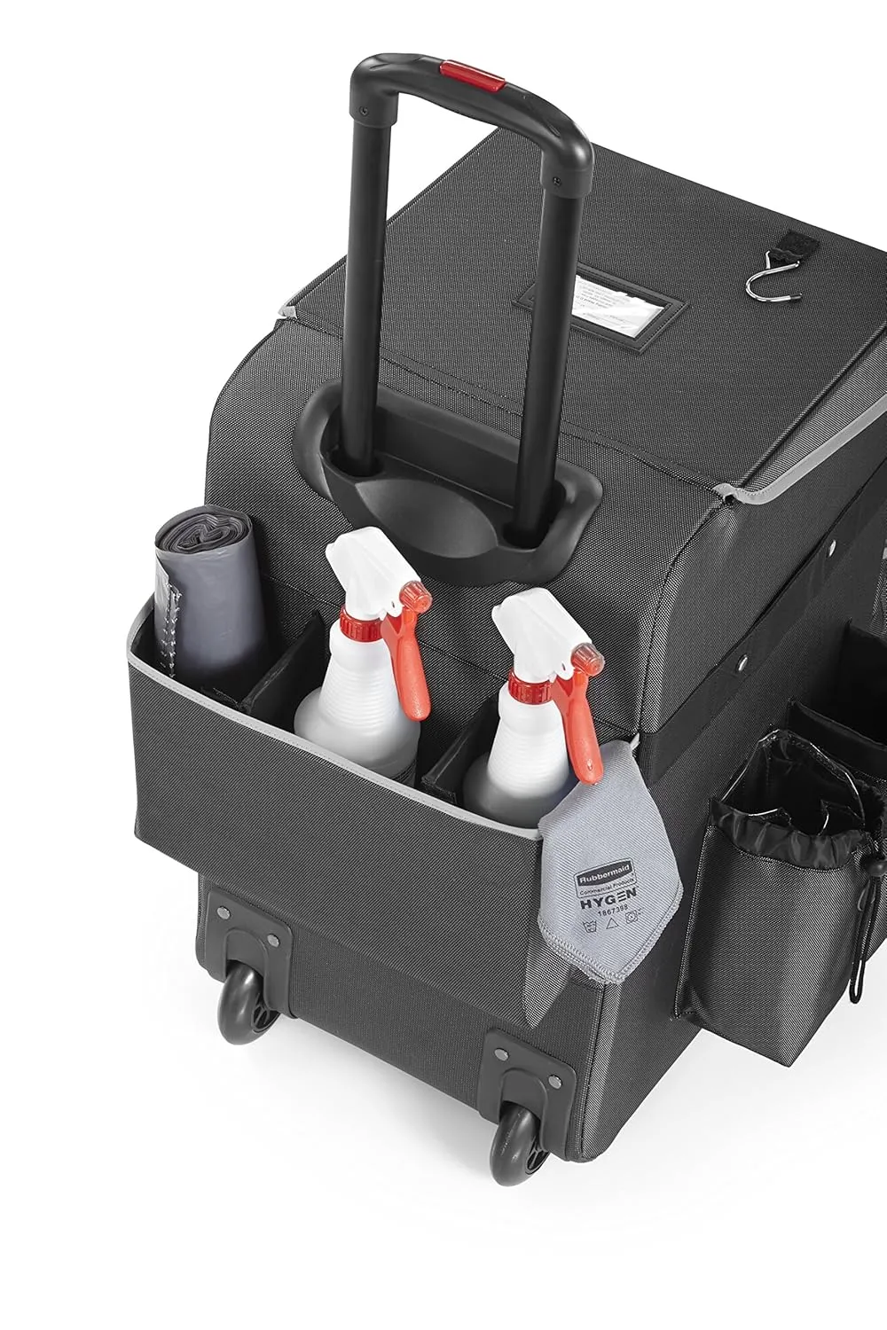Rubbermaid Commercial Products Executive Quick Carts, Mobile/Travel Office Cart, Large, Dark Gray, for Housekeeper/Sales Rep/Medical Professionals/Home Healthcare/Teachers
