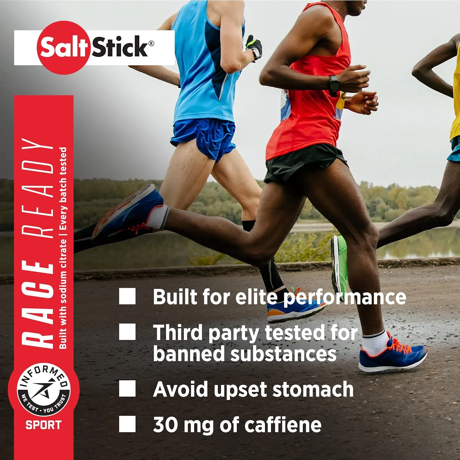 SaltStick Electrolytes with Caffeine - Salt Pills and Electrolytes for Running, Hydration, Leg Cramps Relief, Sports Recovery, Hiking Essentials - Salt, Magnesium, Potassium, Vitamin D3 - 100 Count