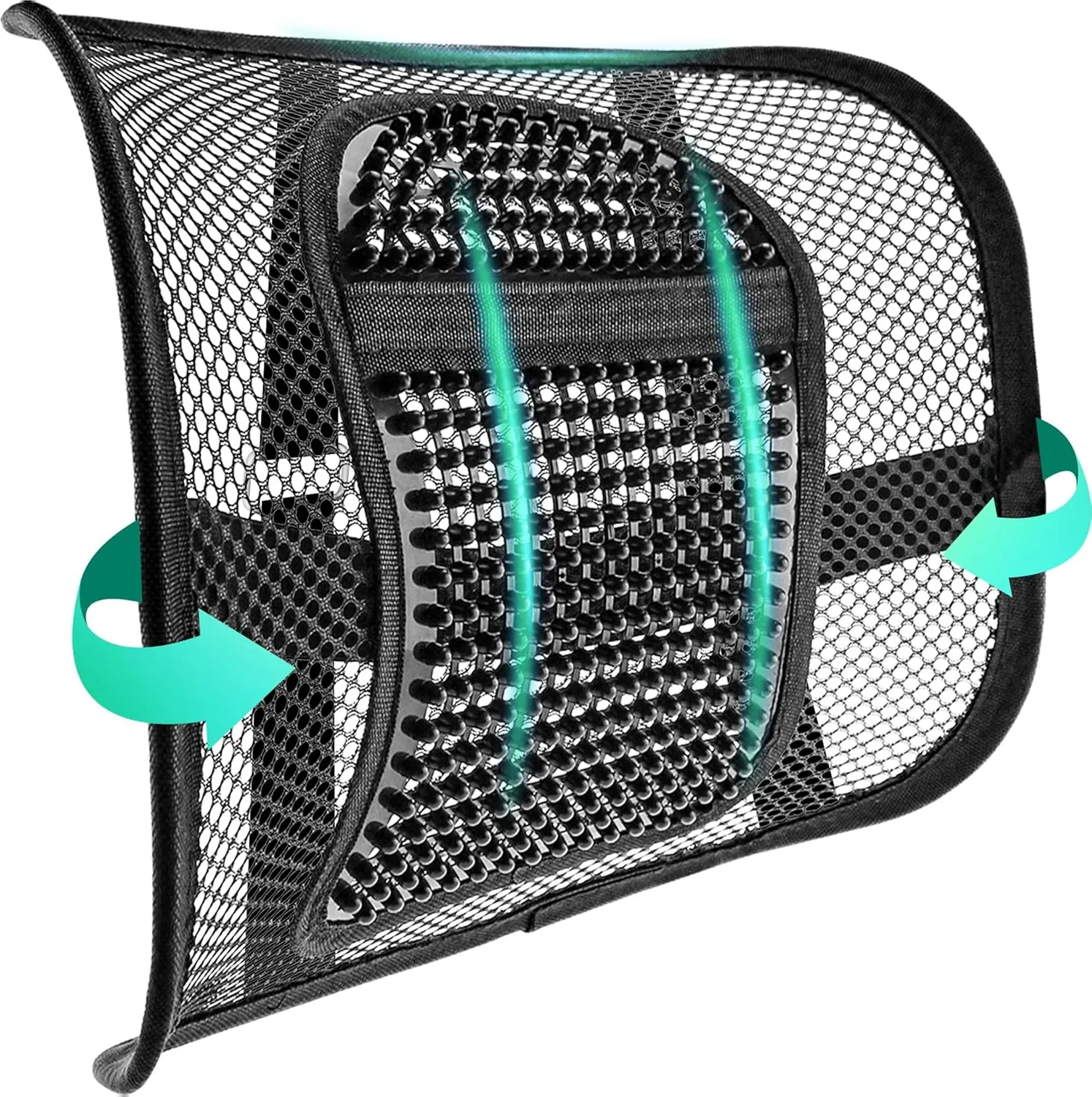Samyoung Mesh Back Lumbar Support, Back Support Seat Cushion with Breathable Mesh for Office Chairs Car 12” x 16”