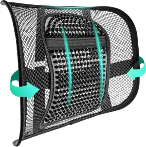 Samyoung Mesh Back Lumbar Support, Back Support Seat Cushion with Breathable Mesh for Office Chairs Car 12” x 16”