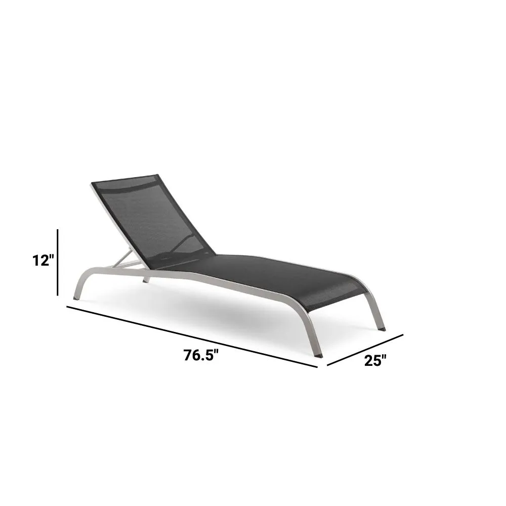 Savannah Outdoor Patio Mesh Chaise Lounge Set of 4