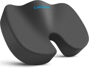 Seat Cushion, Office Chair Cushions, Car Seat Cushion, Non-Slip Sciatica & Back Coccyx Tailbone Pain Relief Chair Pad, Memory Foam Butt Pillow for Computer Desk, Wheelchair, Driving (Grey)