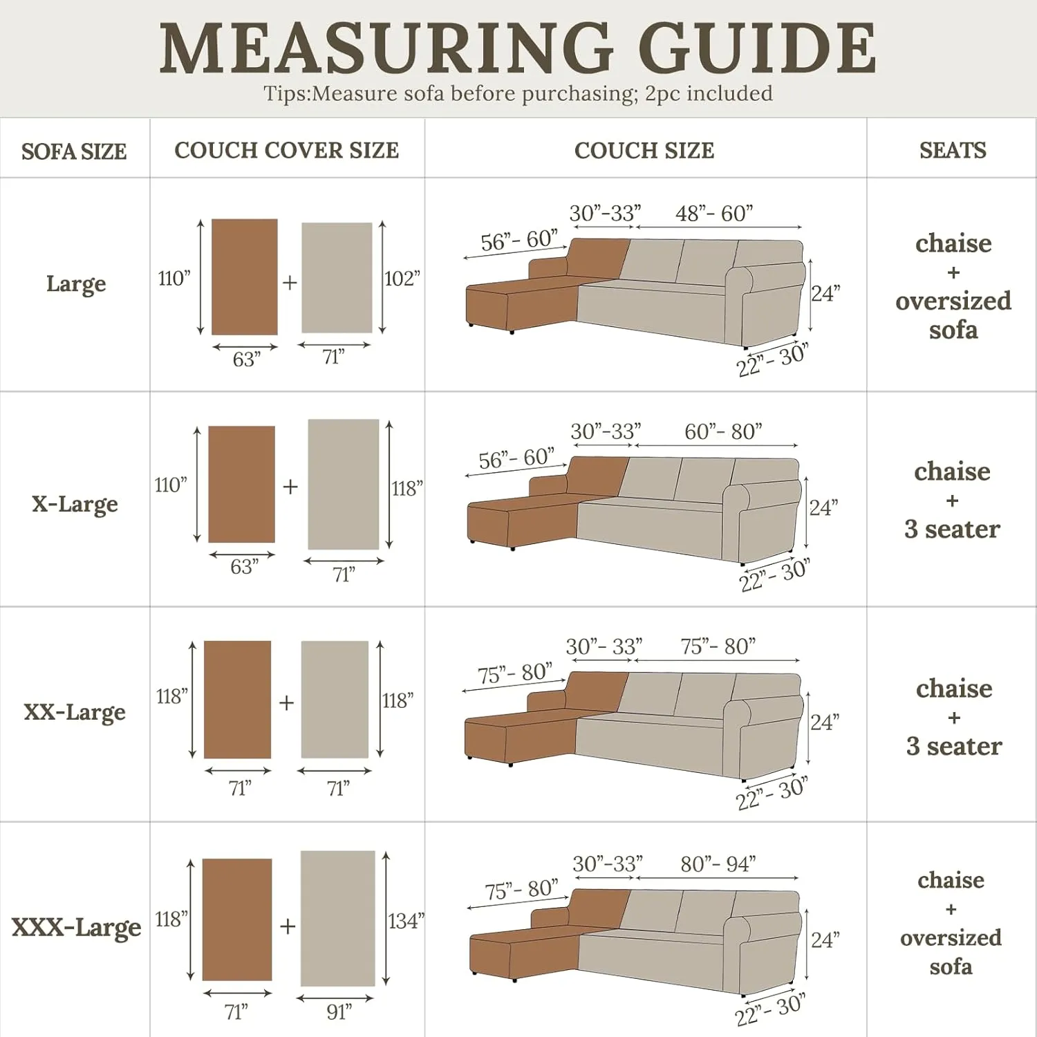 Sectional Couch Covers for Sectional Sofa L Shaped Sofa Cover Blanket 2 Pieces L Shape Furniture Protector for Pets Dogs (Chocolate, Large)