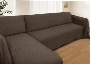Sectional Couch Covers for Sectional Sofa L Shaped Sofa Cover Blanket 2 Pieces L Shape Furniture Protector for Pets Dogs (Chocolate, Large)