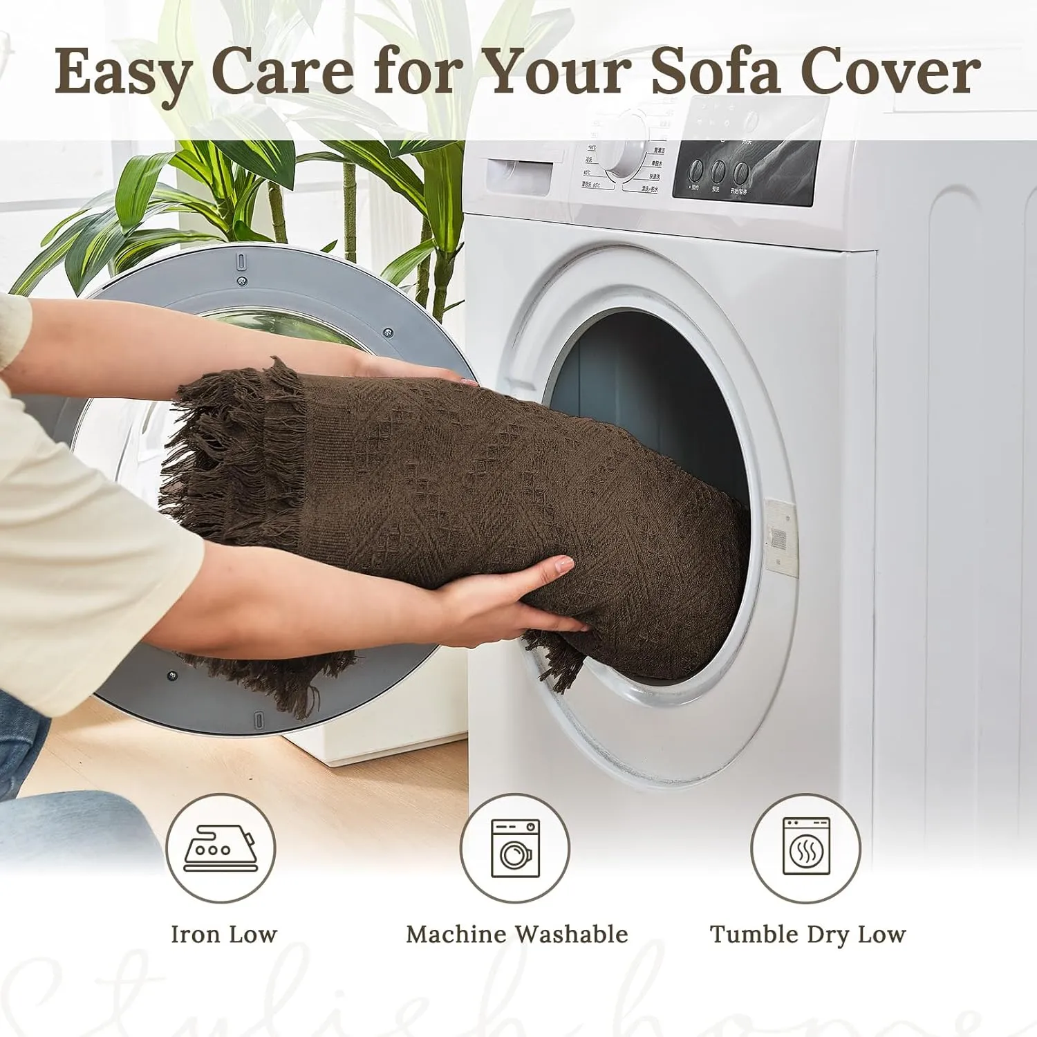 Sectional Couch Covers for Sectional Sofa L Shaped Sofa Cover Blanket 2 Pieces L Shape Furniture Protector for Pets Dogs (Chocolate, Large)