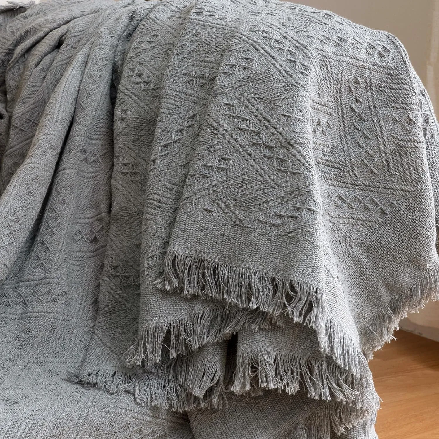 Sectional Couch Covers for Sectional Sofa L Shaped Sofa Cover Blanket 2 Pieces L Shape Furniture Protector for Pets Dogs (Light Grey, XX-Large)