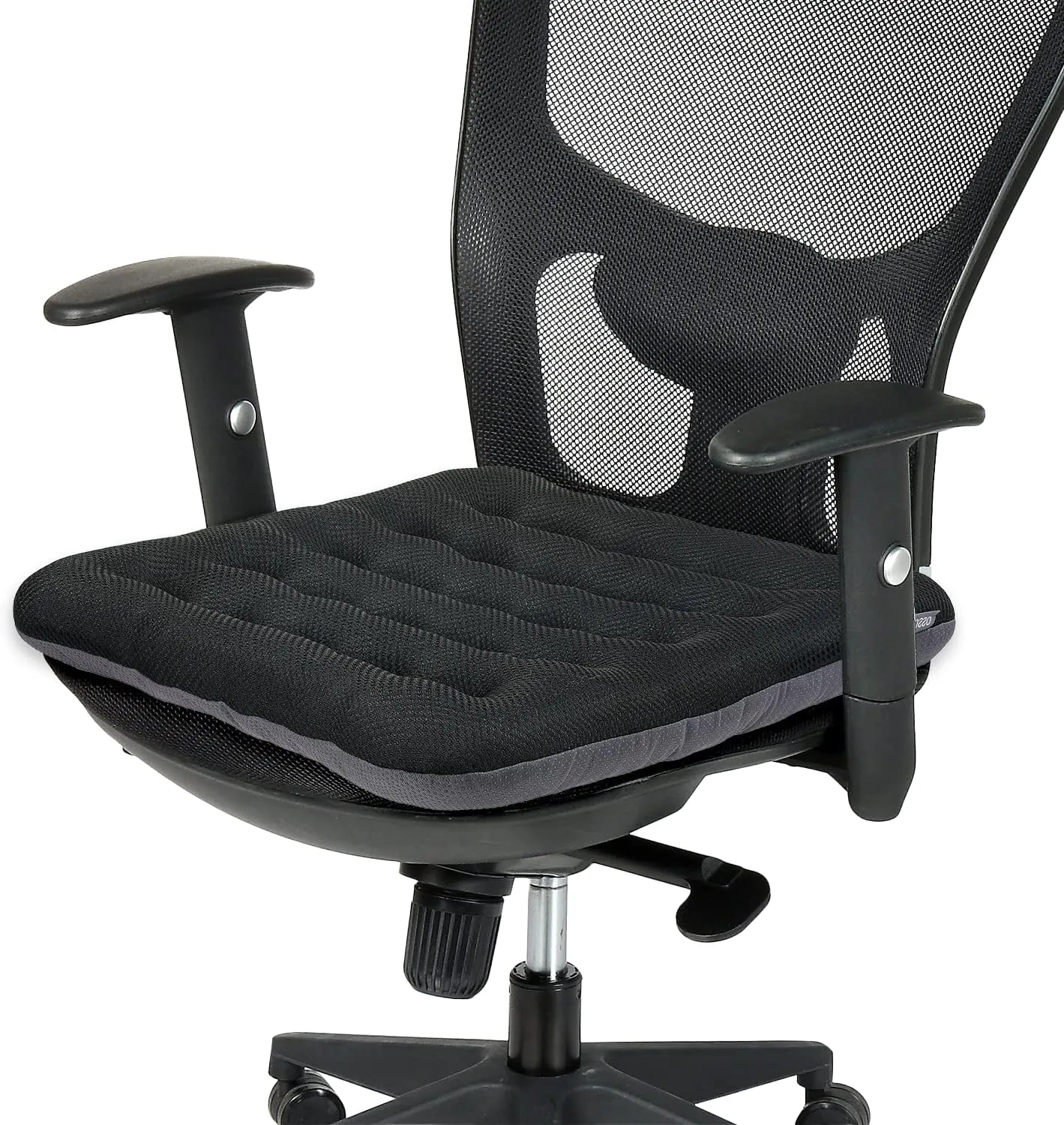 SINOSSO Excellent Support Effect Office Chair Cushion 1 Pack, Luxury Air Mesh Breathable Non-Slip Desk Computer Seat Cushion, Kitchen Dining Room Square Chair Pad (1 Count, Black)