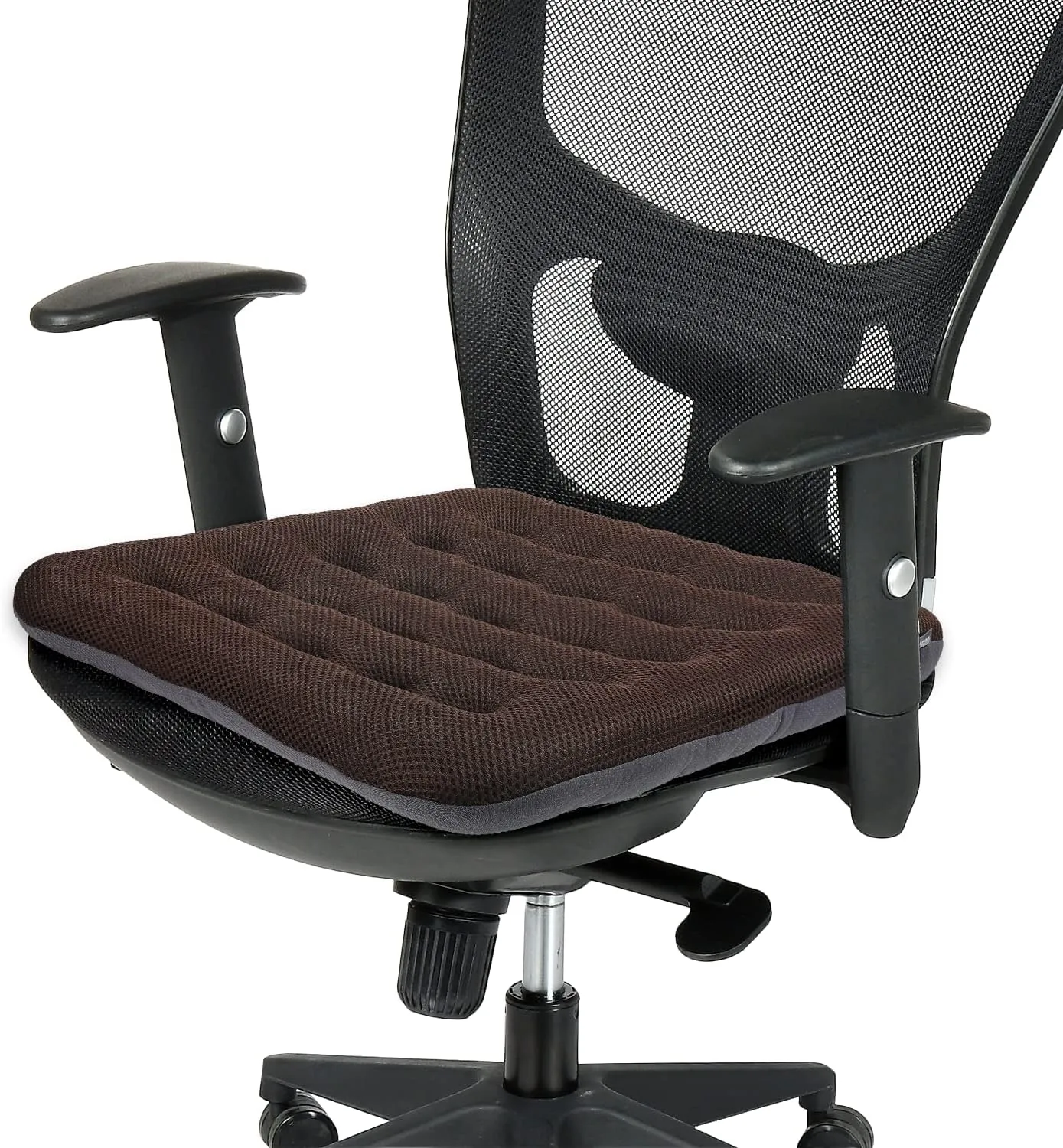 SINOSSO Excellent Support Effect Office Chair Cushion 1 Pack, Luxury Air Mesh Breathable Non-Slip Desk Computer Seat Cushion, Kitchen Dining Room Square Chair Pad (1 Count, Brown)