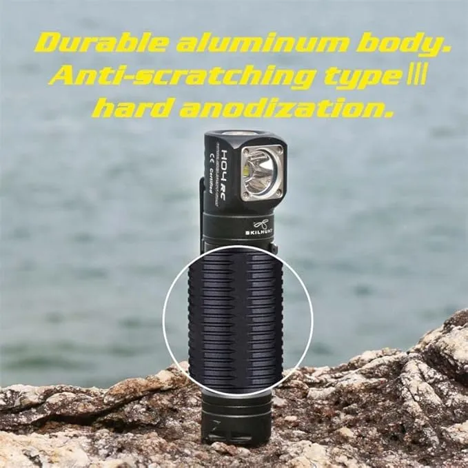 SKILHUNT Headlamp Flashlight -1200 Lumen, FloodLight H04 Hi CRI, Compact EDC Waterproof LH351D LED Headlight for Outdoor Camping Tactical Emergency Hands-Free (H04 High CRI   BL-135 Battery)