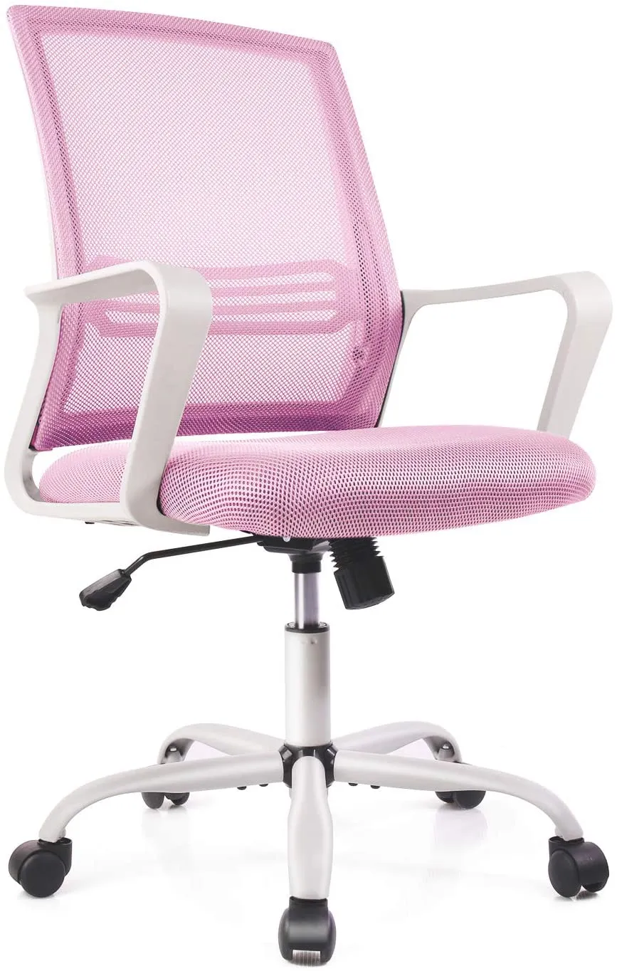 SMUG Home Office Chair, Mid Back Desk Chair Ergonomic Computer Chair Executive Rolling Swivel Height Adjustable Mesh Task Chair with Lumbar Support Armrest (Mesh Back, Black)