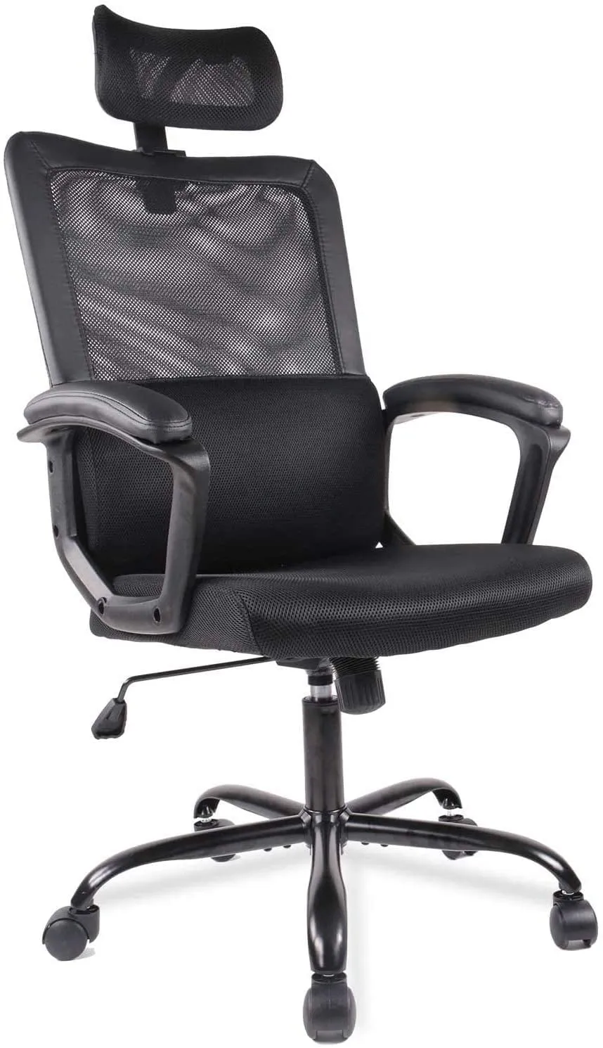 SMUG Home Office Chair, Mid Back Desk Chair Ergonomic Computer Chair Executive Rolling Swivel Height Adjustable Mesh Task Chair with Lumbar Support Armrest (Mesh Back, Black)