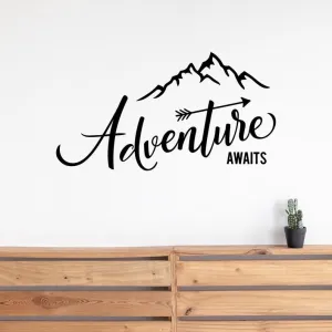 SnappySticker Travel Hiking Mountain Landscape Logo Quote Wall Sticker PVC Vinyl Easy to Stick (27 X 50)