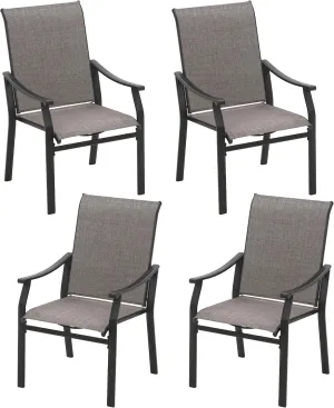 Sophia & William Outdoor Chairs Set of 4, Patio Chairs with Breathable Textilene Fabric and Heavy-Duty Iron Frame, Perfect for Lawn Garden Backyard Deck 350 lbs Capacity