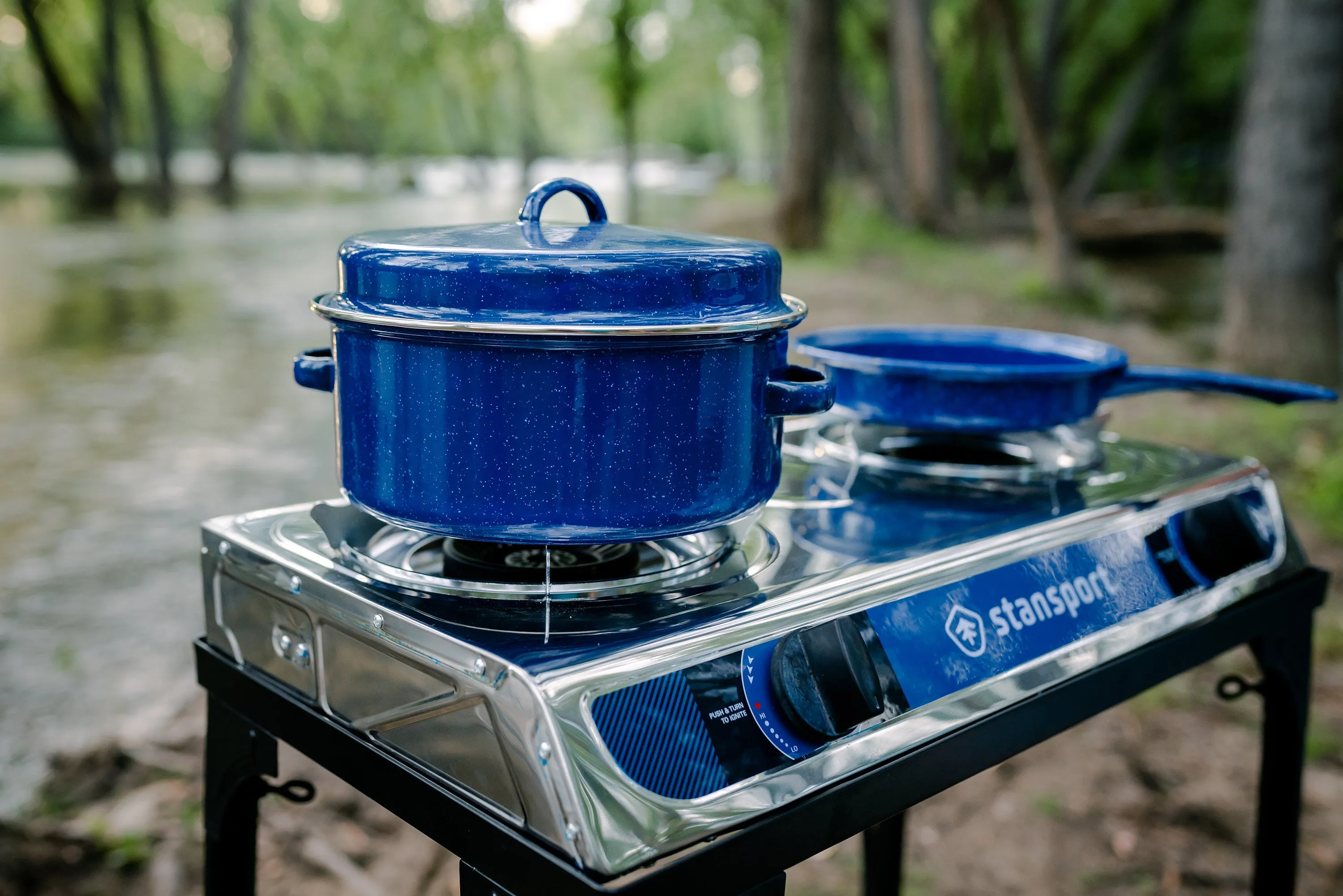 Stainless Steel 2 Burner Stove With Stand