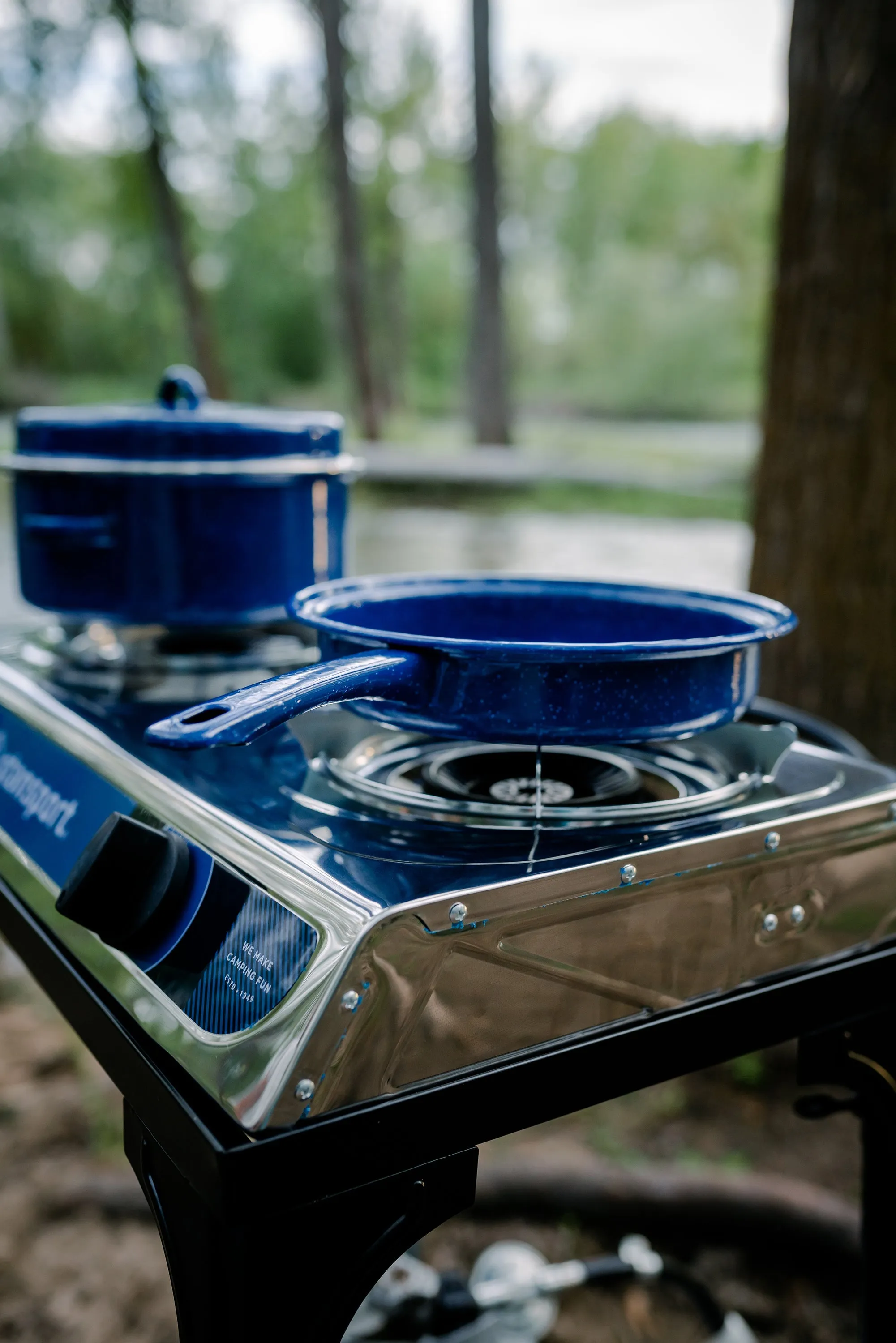 Stainless Steel 2 Burner Stove With Stand