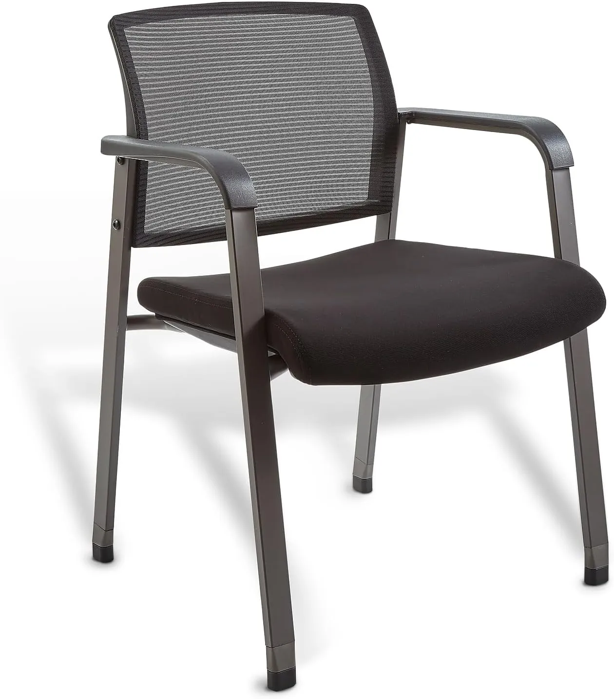 STAPLES Workplace 2.0 Esler Guest & Reception Chair, Mesh Back & Fabric Seat, Stackable, Black