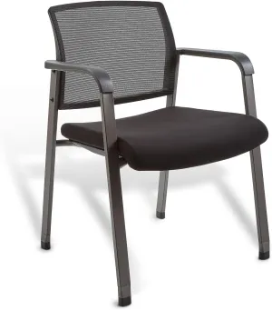 STAPLES Workplace 2.0 Esler Guest & Reception Chair, Mesh Back & Fabric Seat, Stackable, Black