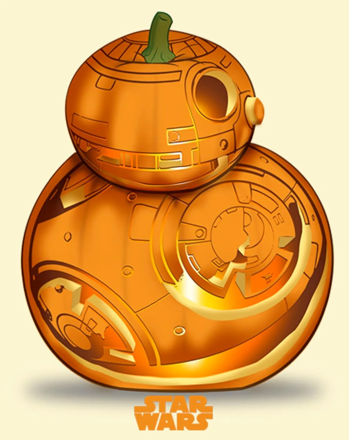 STAR WARS Men's The Force Awakens Halloween BB-8 Pumpkin T-Shirt