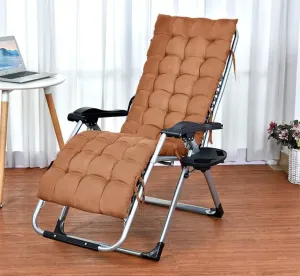 Sun Lounger Folding Recliner Outdoor Adults Rocking Chair for Heavy People, for Patio Porch Garden Deck Lawn Camping Portable Chair 65x75x115cm Multifunctional Chair (Color, Gray),Brown