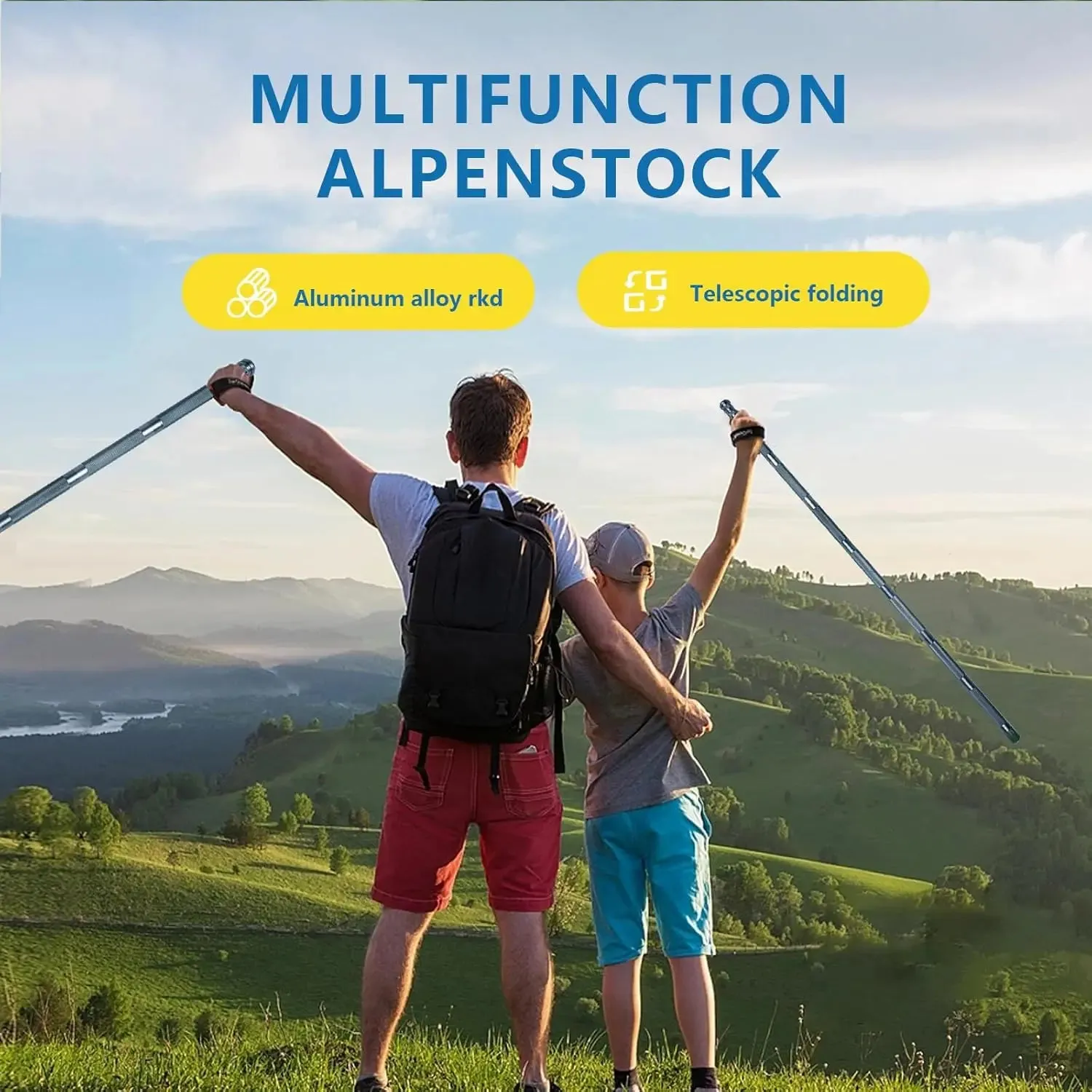Survival Hiking Stick, Multi-Functional