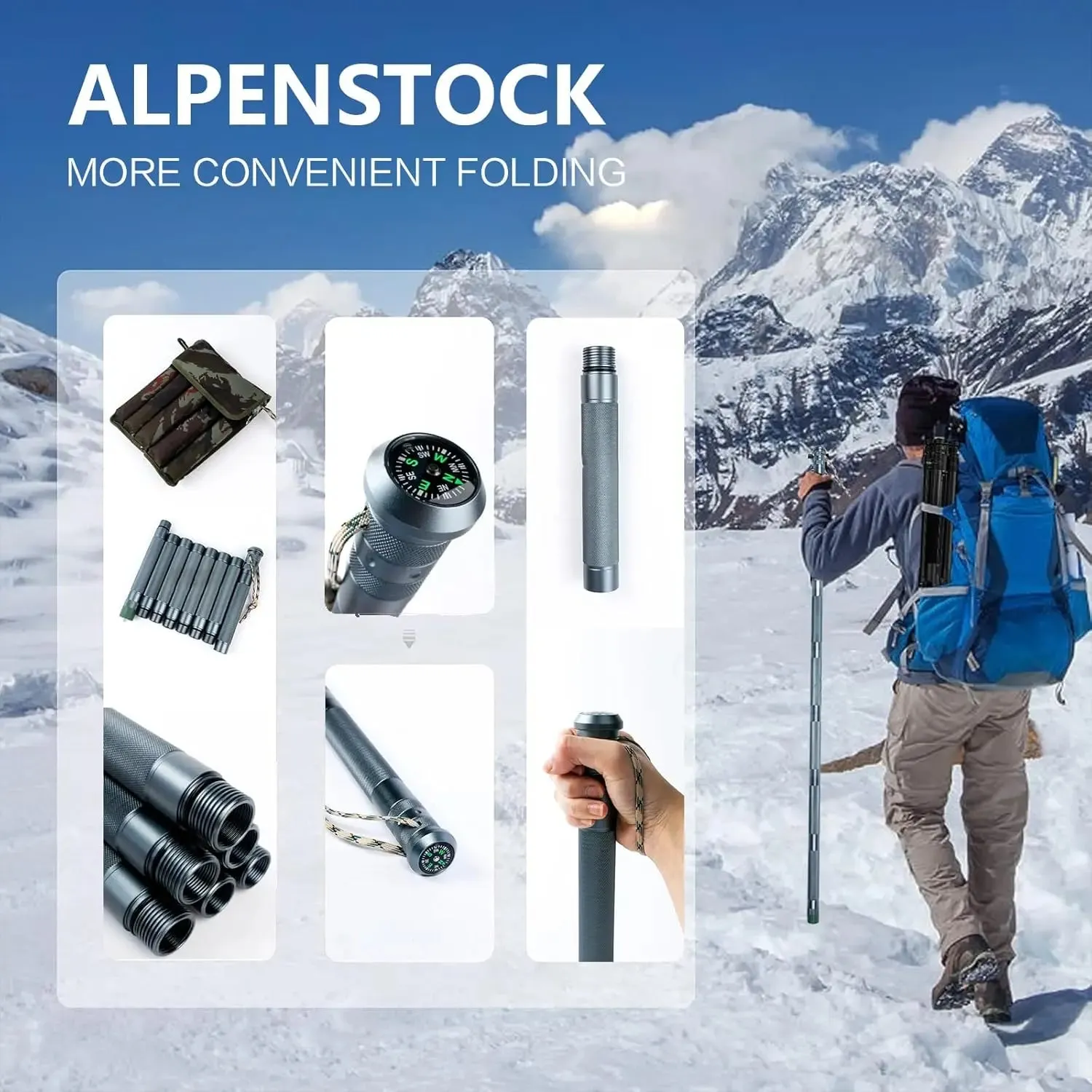 Survival Hiking Stick, Multi-Functional