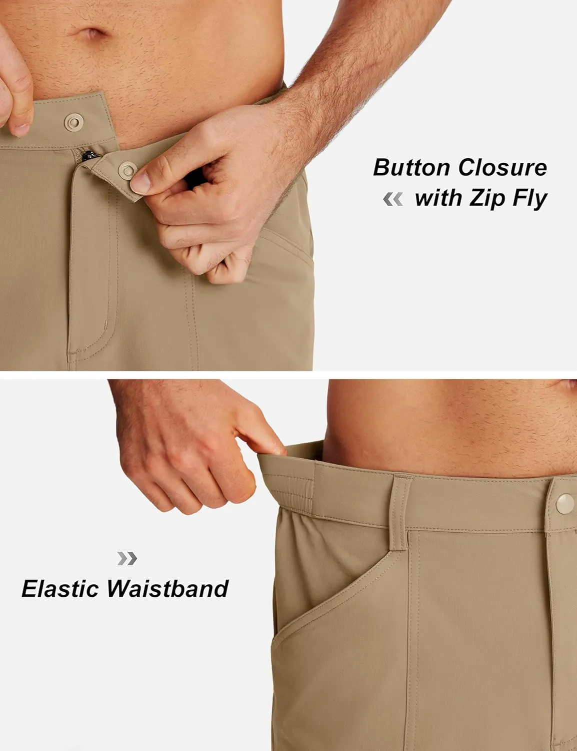 TACVASEN Men's Hiking Cargo Shorts 10" Quick Dry Lightweight Casual Golf Work Shorts with Zipper Pocket Summer Outdoor