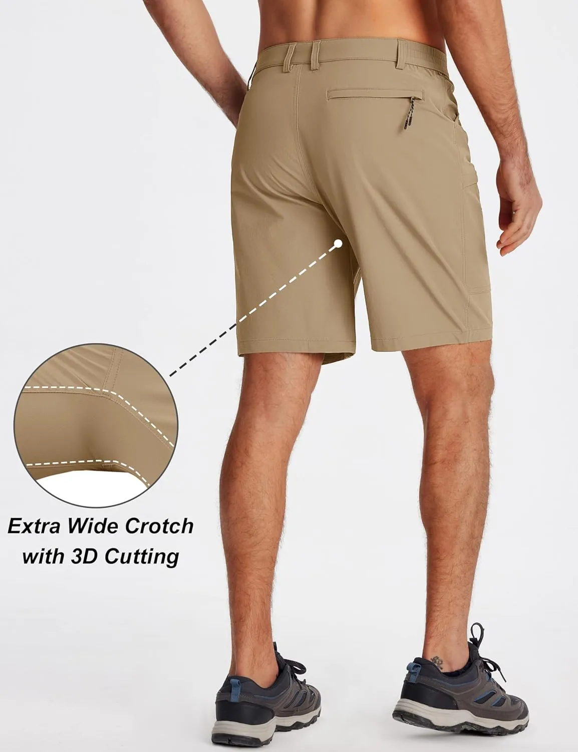 TACVASEN Men's Hiking Cargo Shorts 10" Quick Dry Lightweight Casual Golf Work Shorts with Zipper Pocket Summer Outdoor