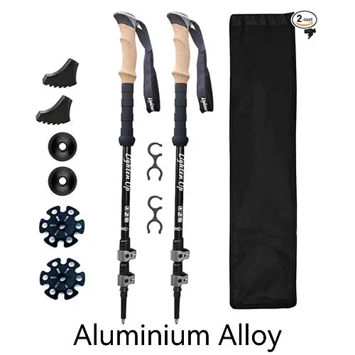 Telescopic Carbon Fiber Trekking Poles: Collapsible Lightweight Walking and Hiking Sticks (2pcs)