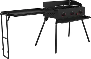Thiessens 3-Burner Portable Camp Stove with Folding Prep Station