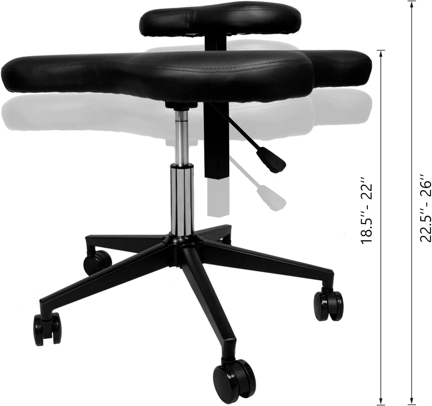 Toppay Cross-Legged kneeing Chair for Yoga Lovers, Fitness Fanatics and Those with Back or Leg Pains, Black