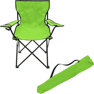 Trademark Innovations Folding Outdoor Beach Camp Chair, 18" L x 31" W x 32" H, Lime