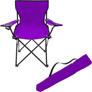 Trademark Innovations Folding Outdoor Beach Camp Chair, 18" L x 31" W x 32" H, Purple