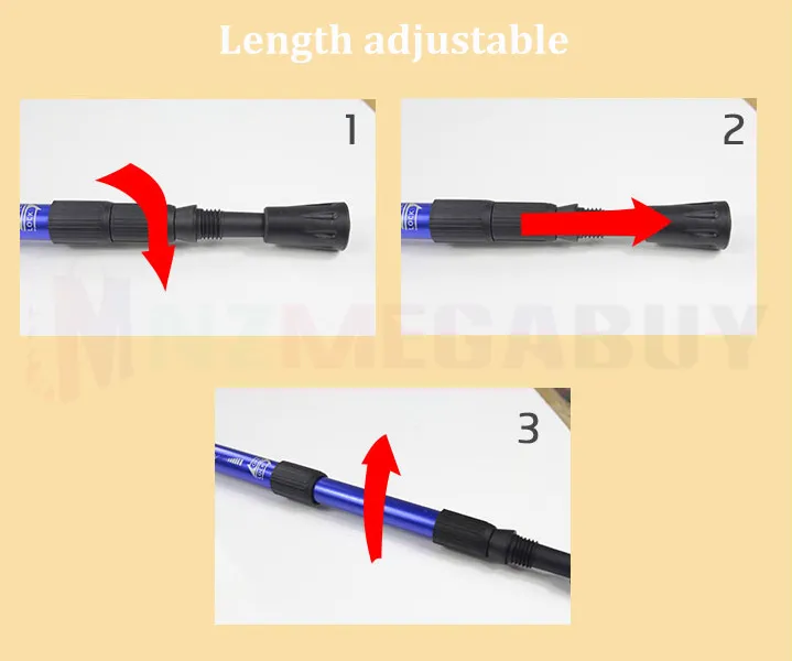 TREKKING POLES WALKING HIKING POLES 2 PCS - Blue