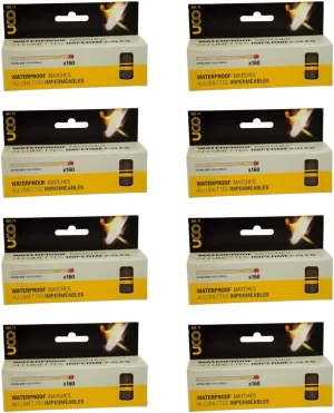 UCO 8-Pack Waterproof Matches for Outdoor, Camping, Hiking, Hurricane and Emergency Survival Kits