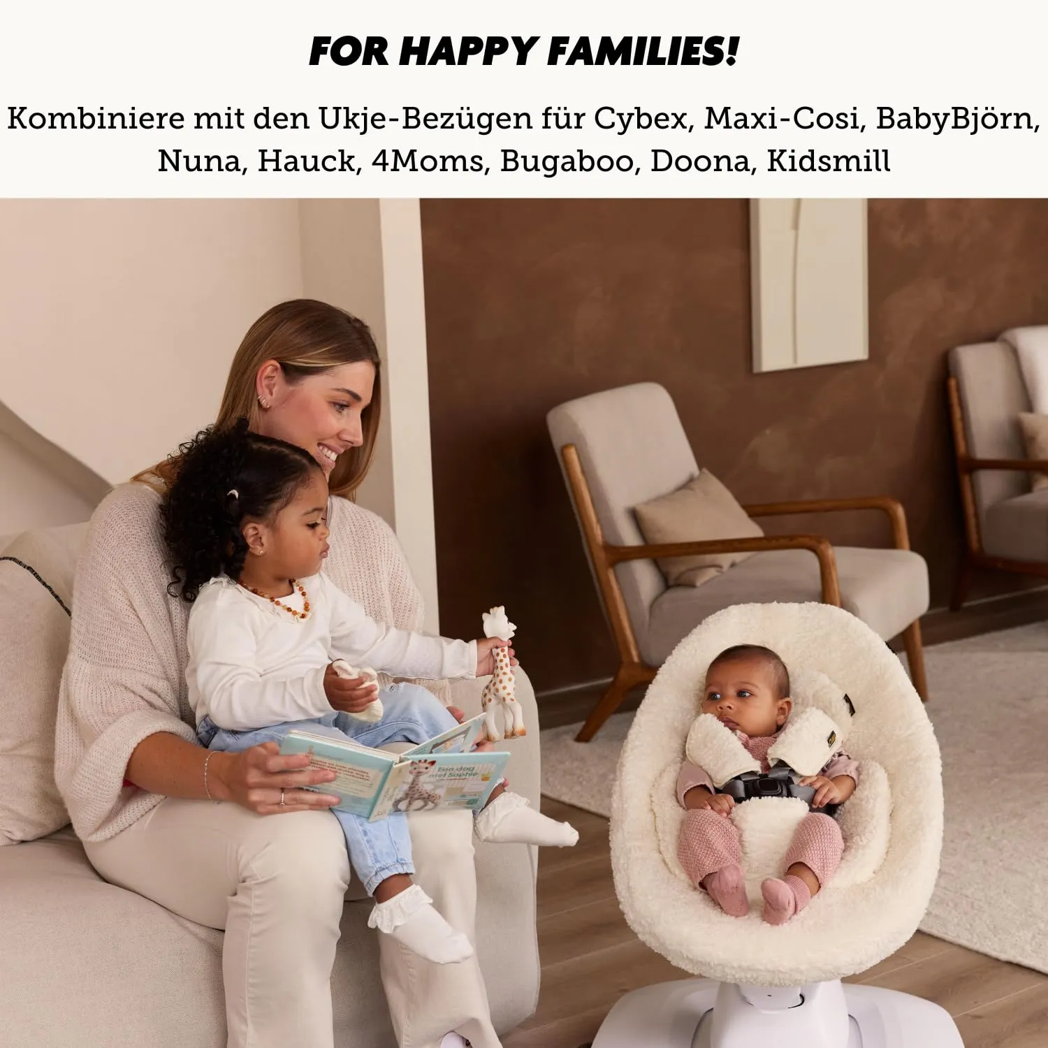 UKJE Cushion Compatible with Stokke Tripp Trapp (Old and New Model) 2 Pieces, Baby High Chair Cushion Oeko-Tex Cotton, Easy to Clean
