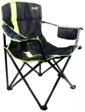 Uline Camp Chair Black and Lime S-20399bl New from USA