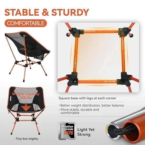 Ultralight Folding Camping Chair,Heavy Duty Portable Compact for Outdoor Camping