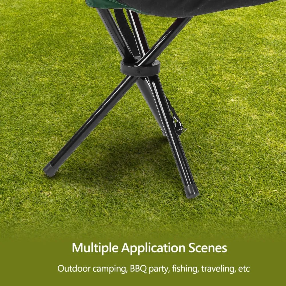 VBESTLIFE Portable Folding Tripod Chair, Oxford Cloth Steel Tube Camping Chair for Outdoor Camping Hiking Fishing Picnic BBQ Travel