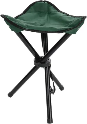 VBESTLIFE Portable Folding Tripod Chair, Oxford Cloth Steel Tube Camping Chair for Outdoor Camping Hiking Fishing Picnic BBQ Travel