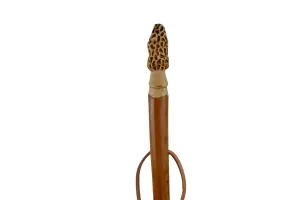 Walking Stick with Morel Mushroom Carving in Elm - 60" tall - Hiking Stick Carving by Creation Carvings