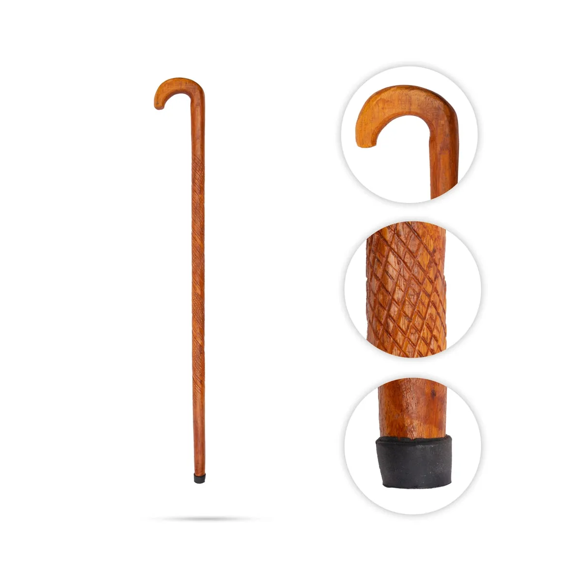 Walking Stick | Wooden Walking Stick/ Yellow Polish Wood Stick for Old Man