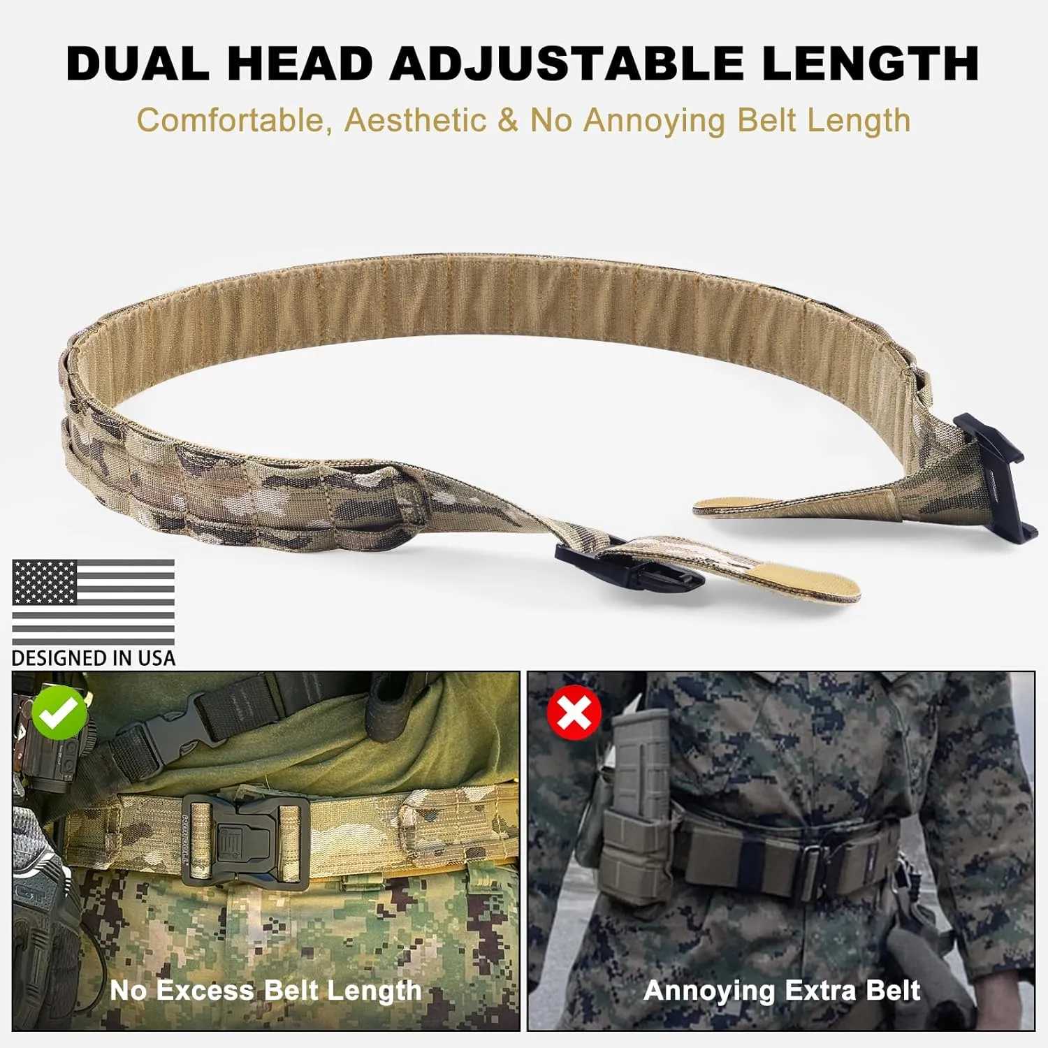 WarBull Tactical Battle Molle Belt, 2'' Quick Release Gun Belt w/Secure Locking, 1.57'' EDC Inner Belt, Duty Combat Belt