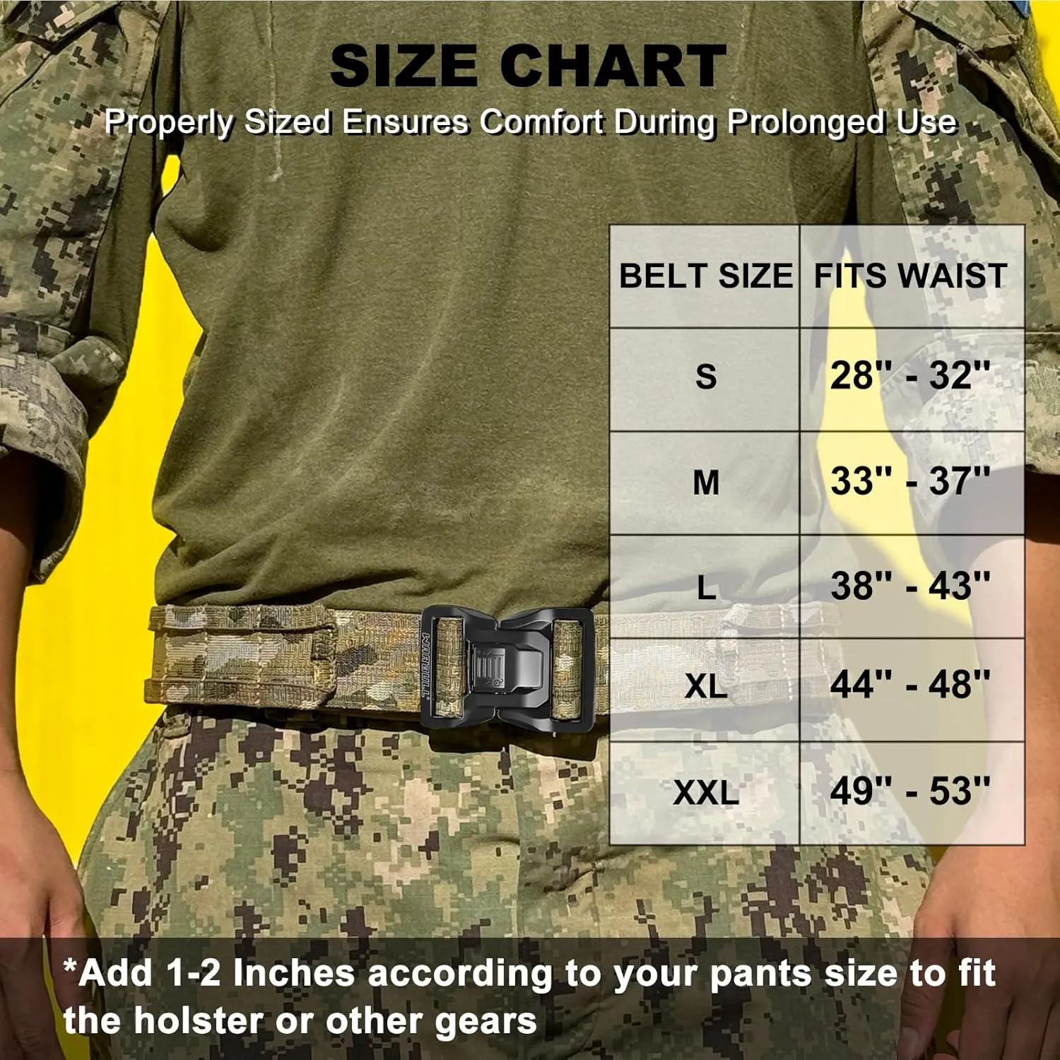 WarBull Tactical Battle Molle Belt, 2'' Quick Release Gun Belt w/Secure Locking, 1.57'' EDC Inner Belt, Duty Combat Belt
