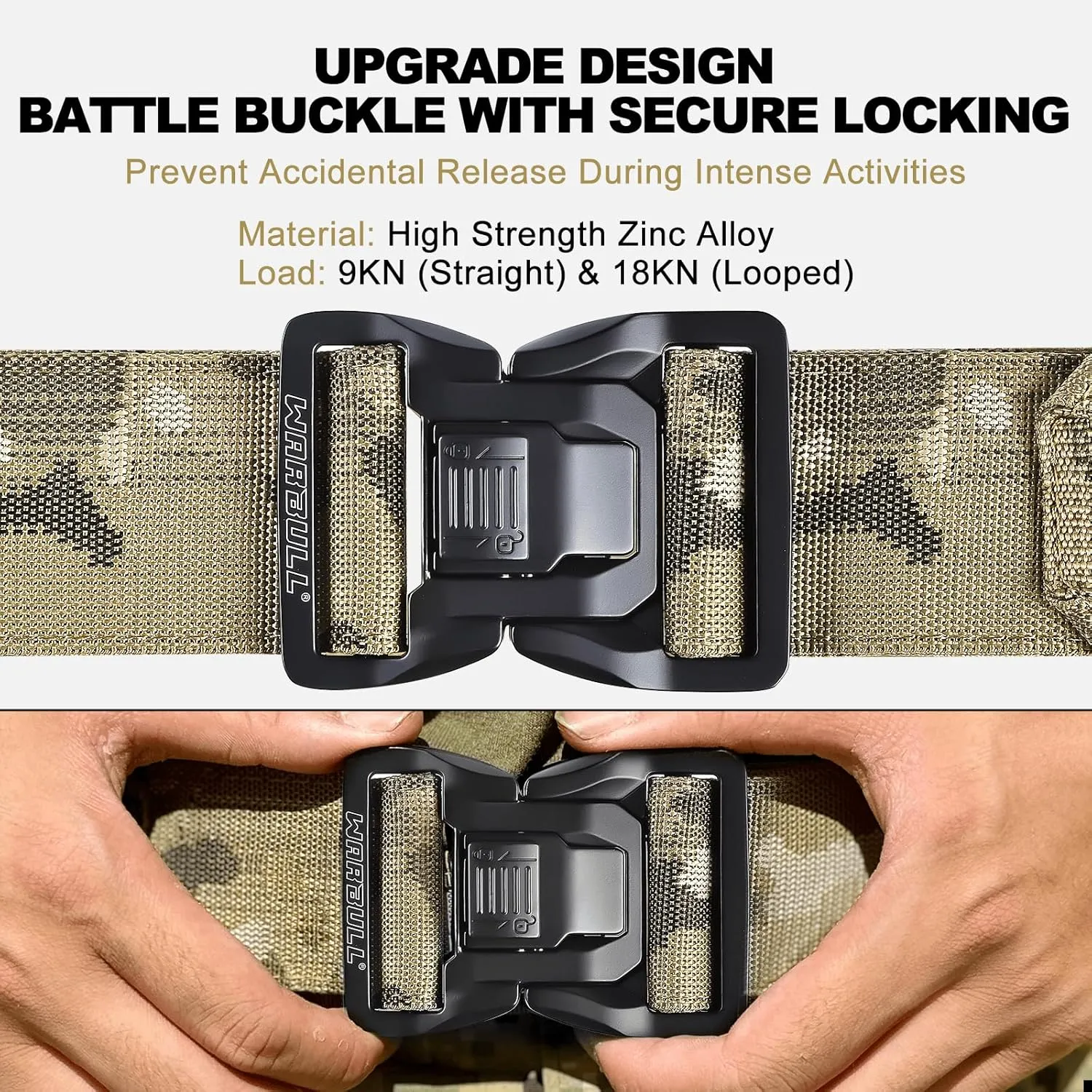 WarBull Tactical Battle Molle Belt, 2'' Quick Release Gun Belt w/Secure Locking, 1.57'' EDC Inner Belt, Duty Combat Belt
