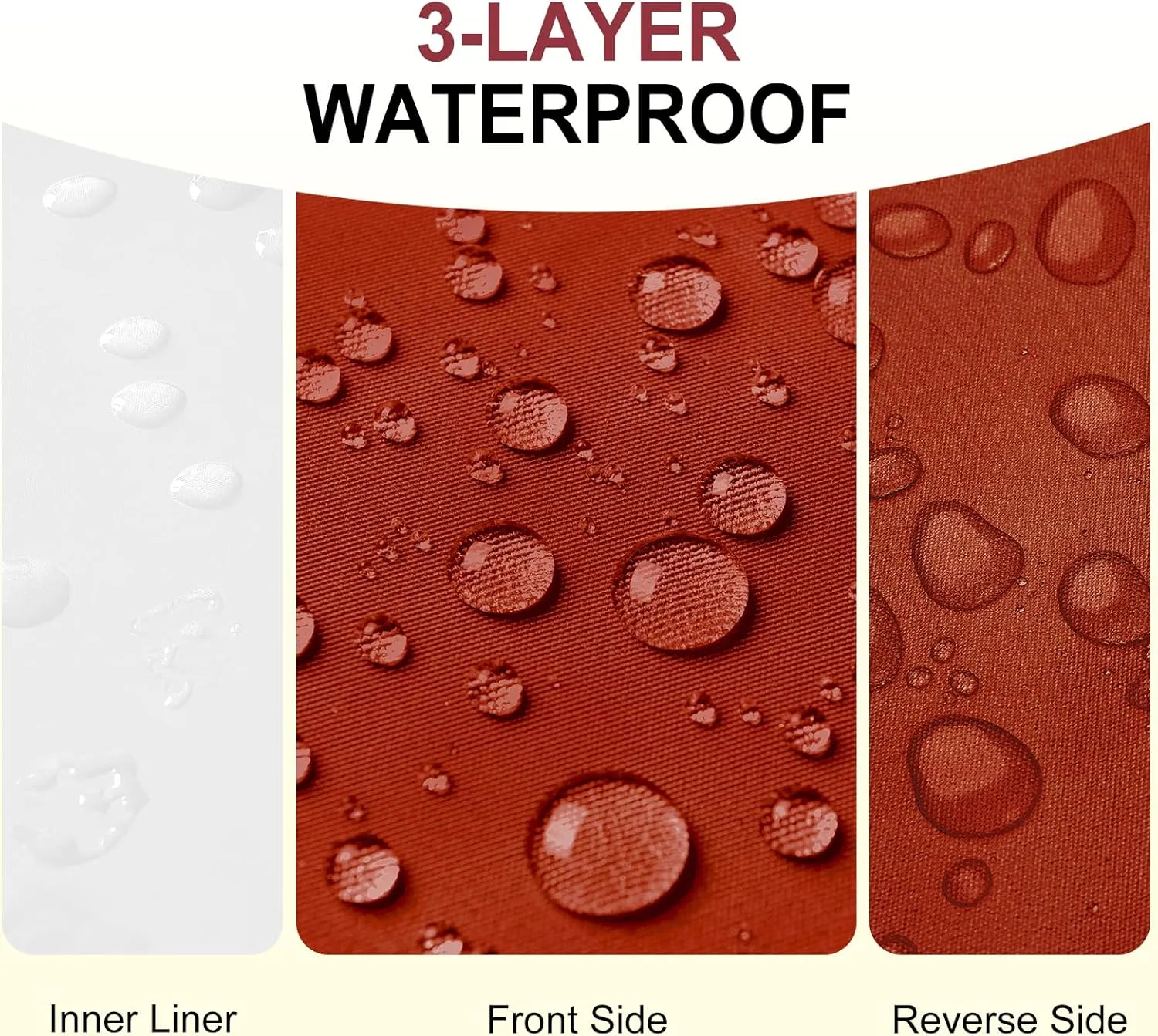 Waterproof Outdoor Chair Cushions 22x22, Outdoor Cushions for Patio Furniture with Removable Cover, Outdoor Deep Seat Patio Cushion Set with Backrest for Sofa, Couch and Patio Chairs, Brick Red