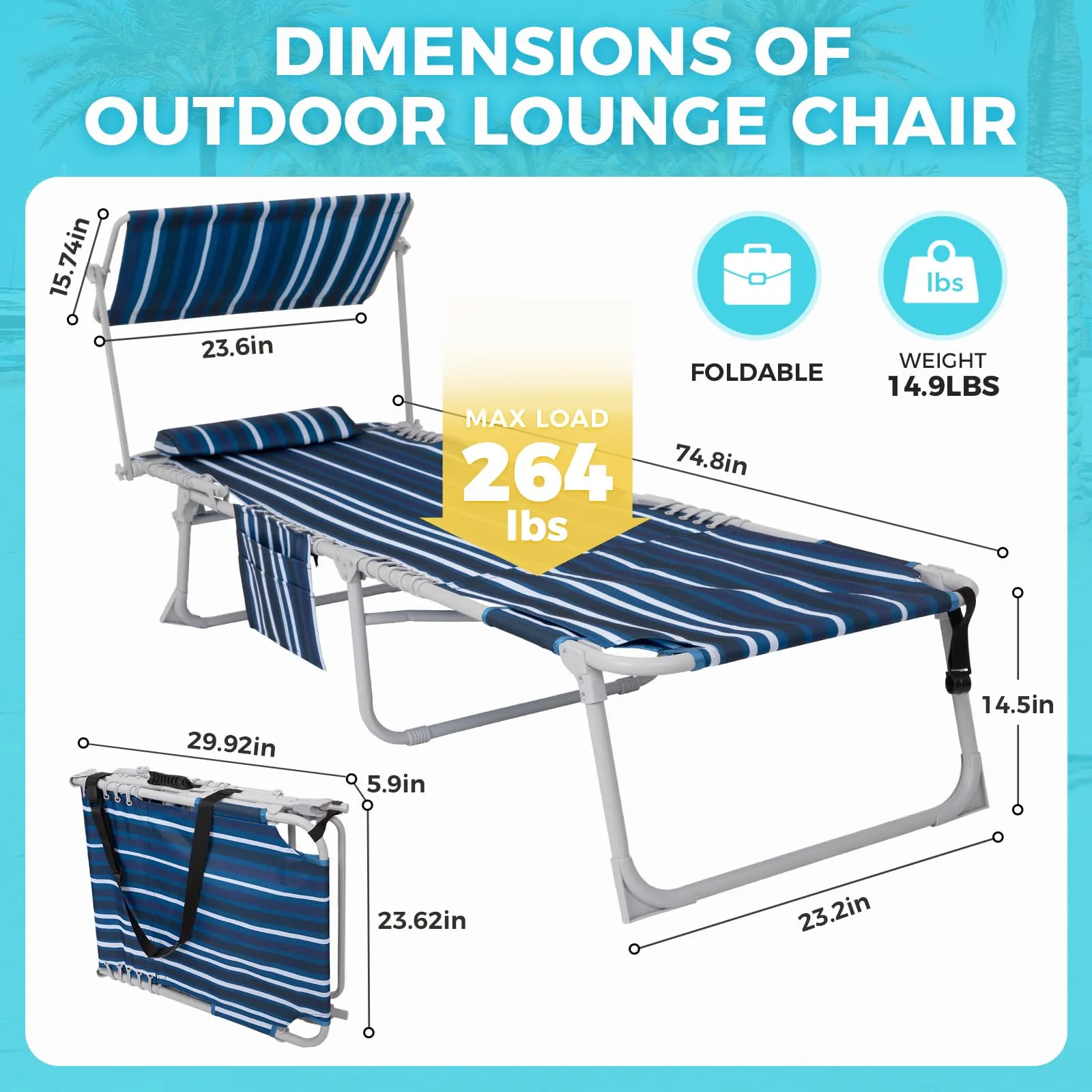 WEJOY ComfortMax Outdoor Lounge Chair Sun Loungers